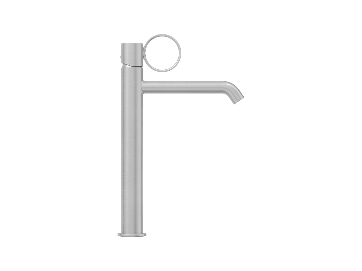 Mitigeur lavabo haut JACOB DELAFON Vivienne chromé brossé avec bague chromée brossée