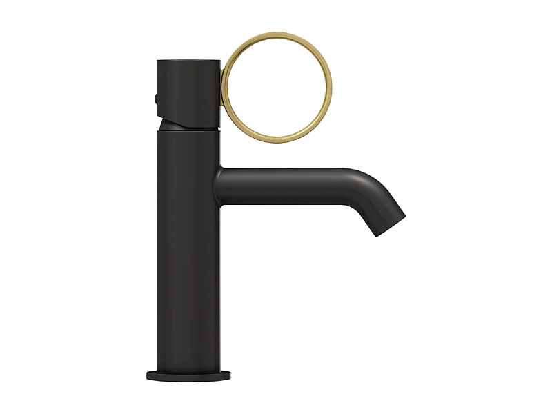 Mitigeur lavabo bas JACOB DELAFON Vivienne noir mat avec bague laiton brossée