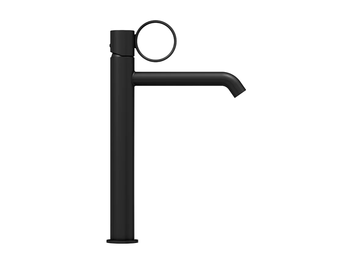 Mitigeur lavabo haut JACOB DELAFON Vivienne noir mat avec bague noire mate