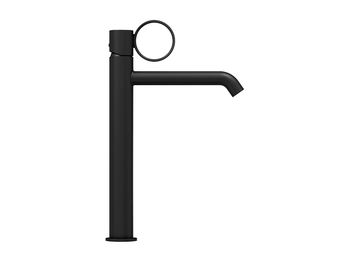 Mitigeur lavabo haut JACOB DELAFON Vivienne noir mat avec bague noire mate