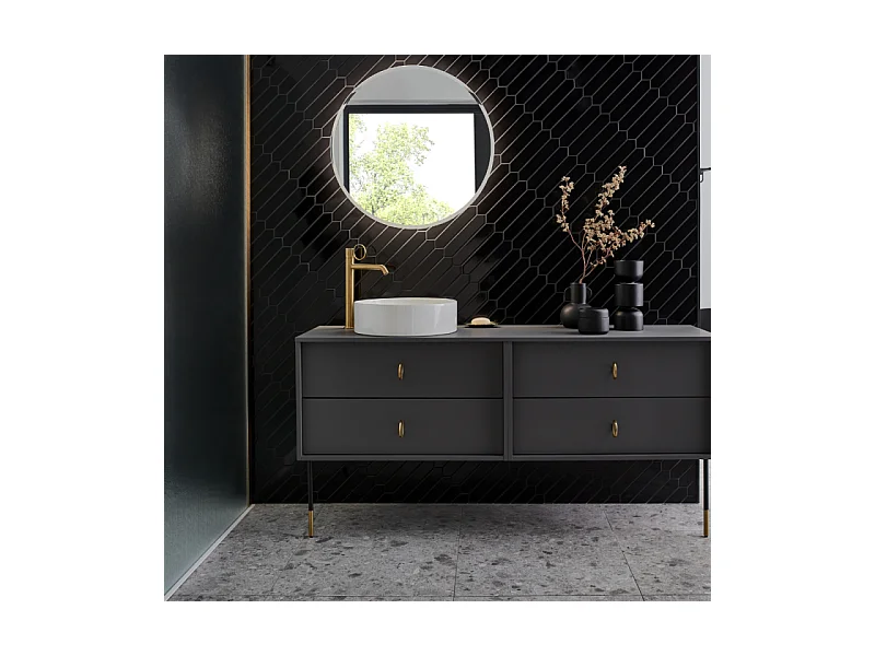 Mitigeur lavabo haut JACOB DELAFON Vivienne laiton brossé avec bague laiton brossée