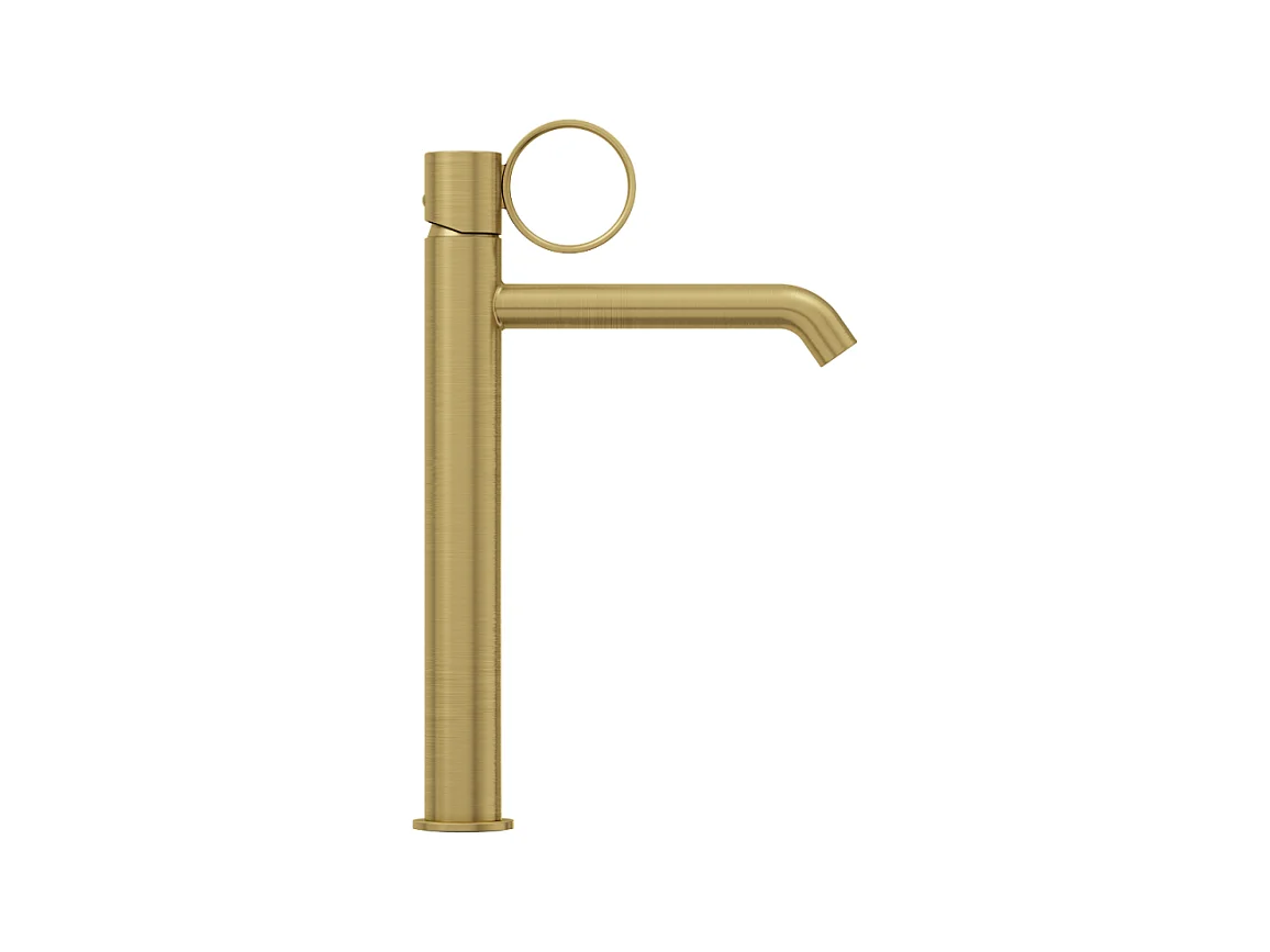 Mitigeur lavabo haut JACOB DELAFON Vivienne laiton brossé avec bague laiton brossée