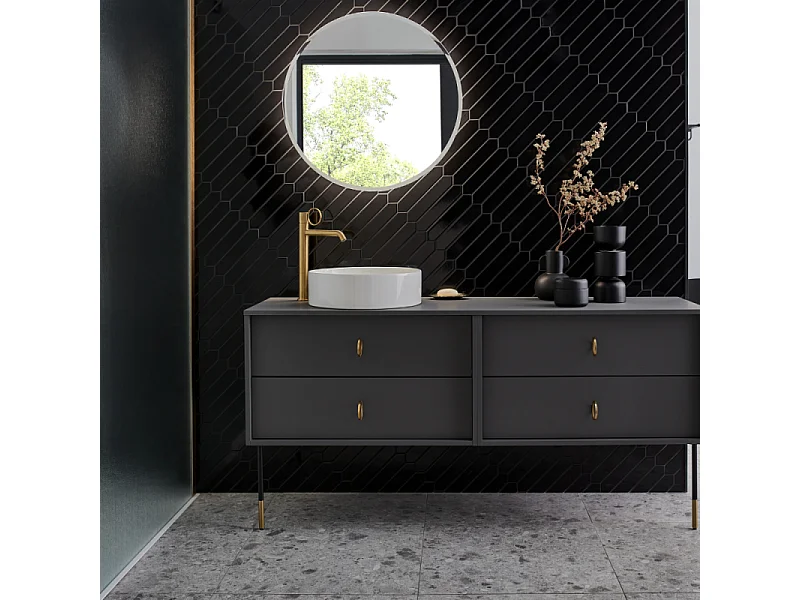 Mitigeur lavabo haut JACOB DELAFON Vivienne laiton brossé avec bague laiton brossée