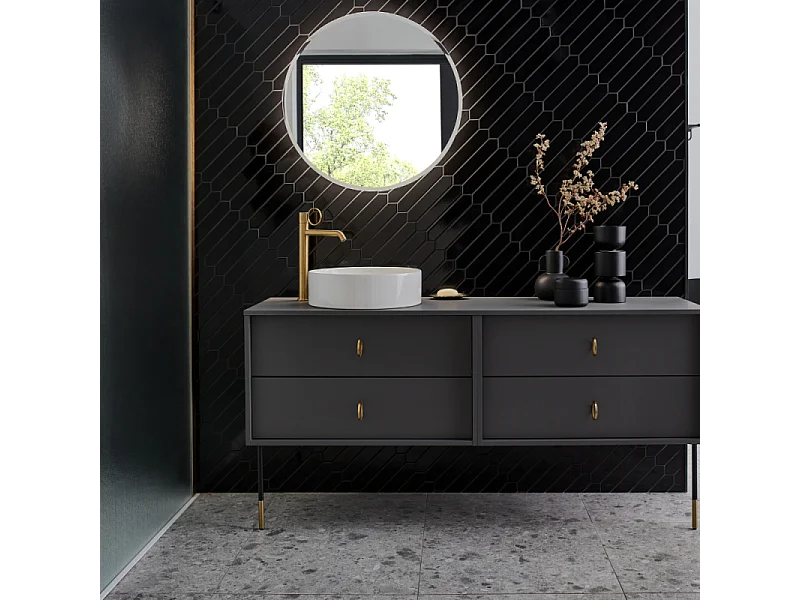 Mitigeur lavabo haut JACOB DELAFON Vivienne laiton brossé avec bague laiton brossée