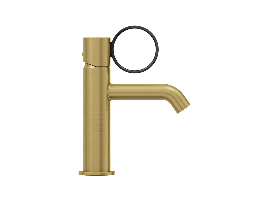 Mitigeur lavabo bas JACOB DELAFON Vivienne laiton brossé avec bague noire mate