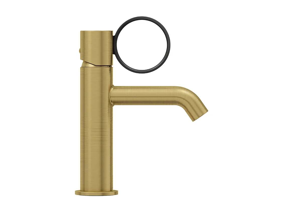 Mitigeur lavabo bas JACOB DELAFON Vivienne laiton brossé avec bague noire mate