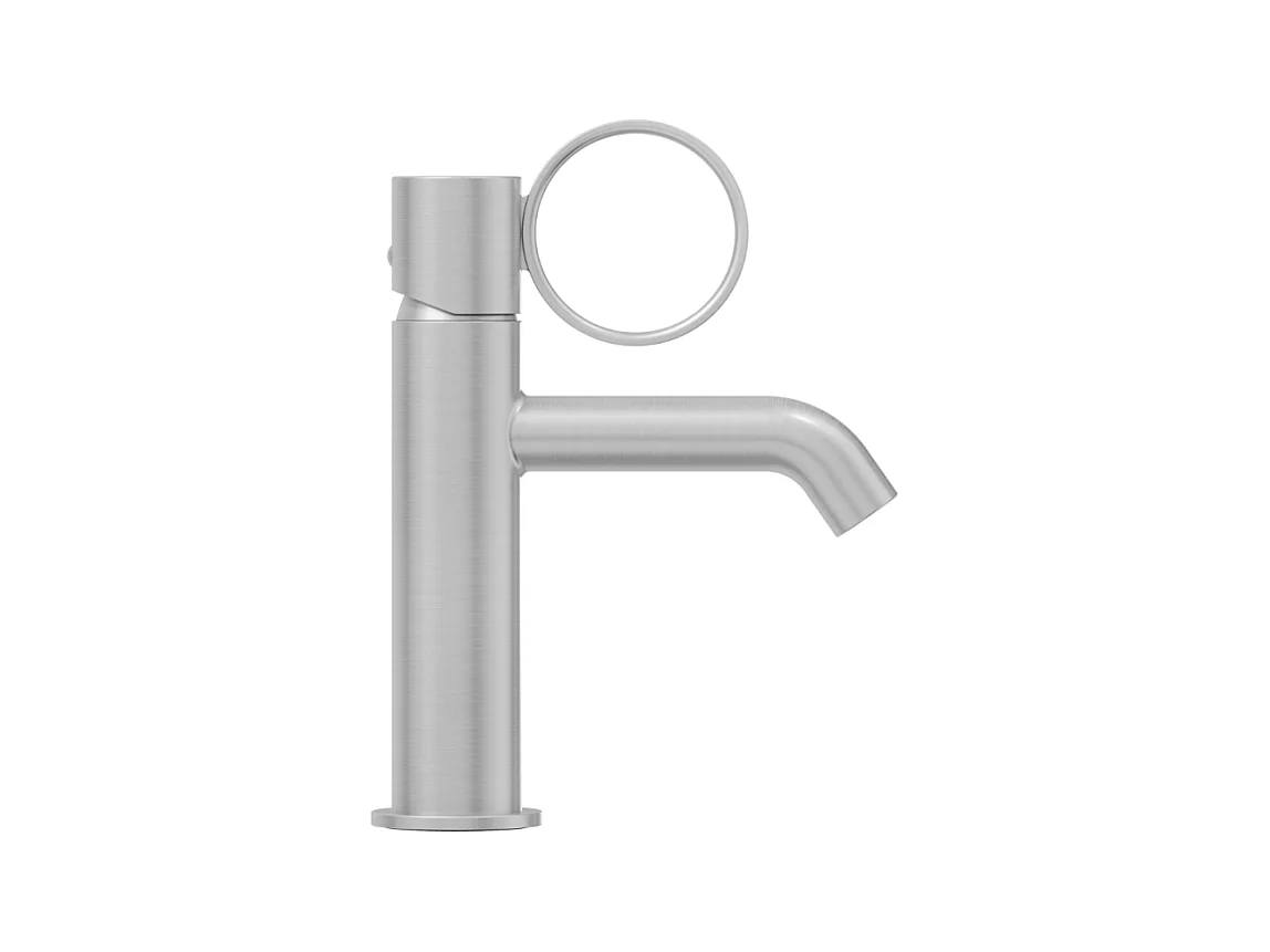 Mitigeur lavabo bas JACOB DELAFON Vivienne chromé brossé avec bague chromée brossée