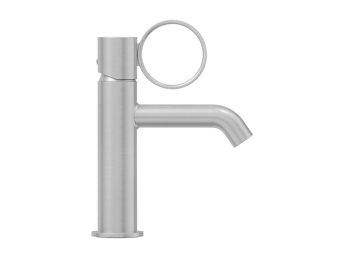 Mitigeur lavabo bas JACOB DELAFON Vivienne chromé brossé avec bague chromée brossée