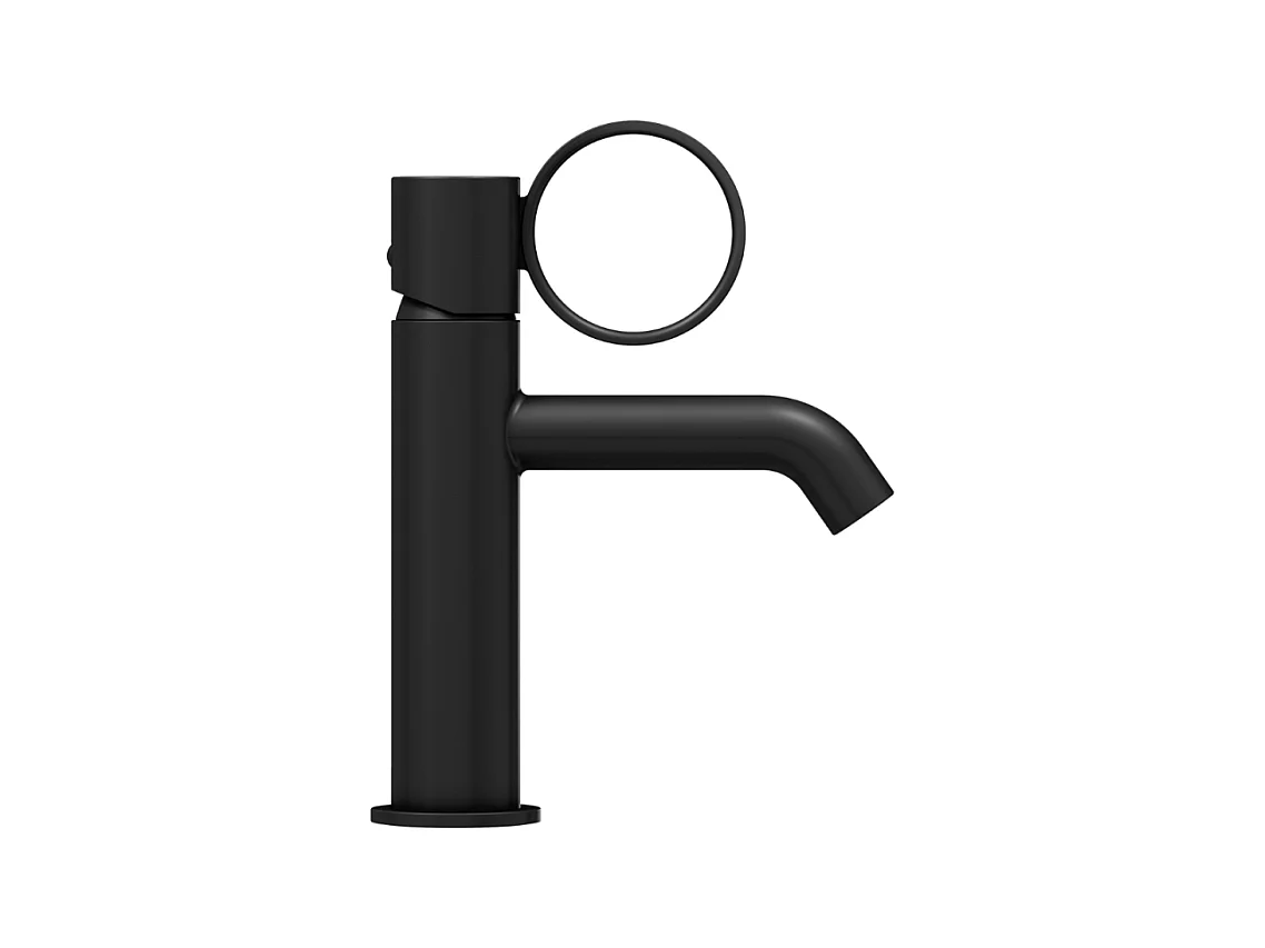 Mitigeur lavabo bas JACOB DELAFON Vivienne noir mat avec bague noire mate