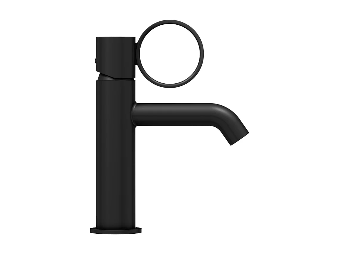 Mitigeur lavabo bas JACOB DELAFON Vivienne noir mat avec bague noire mate