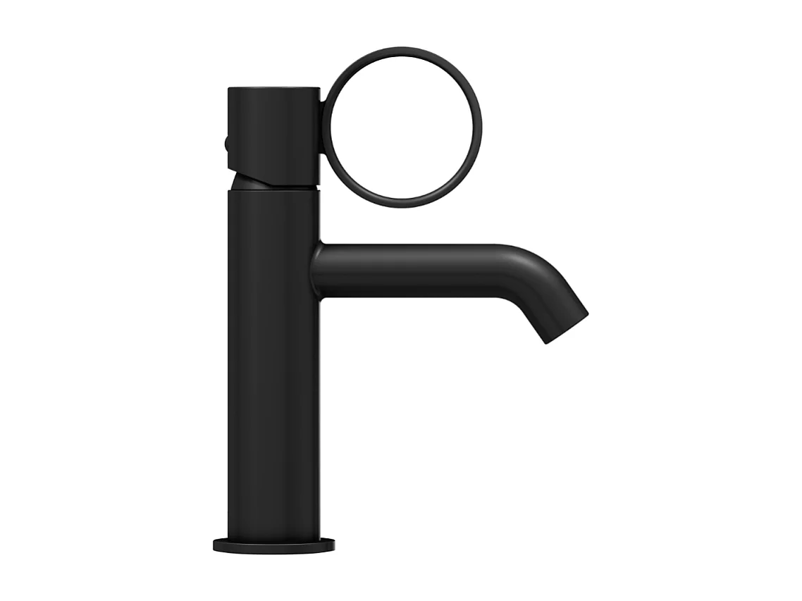 Mitigeur lavabo bas JACOB DELAFON Vivienne noir mat avec bague noire mate