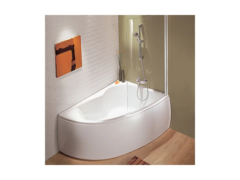 Pack baignoire d'angle 150 x 100 cm JACOB DELAFON Micromega Duo version droite  + tablier de baignoire + pare bain