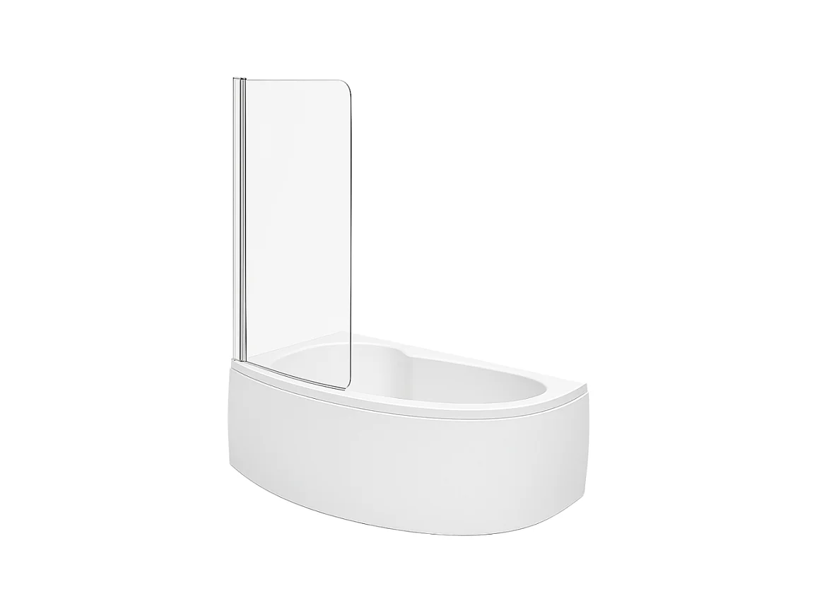 Pack baignoire d'angle 150 x 100 cm JACOB DELAFON Micromega Duo version gauche  + tablier de baignoire + pare bain