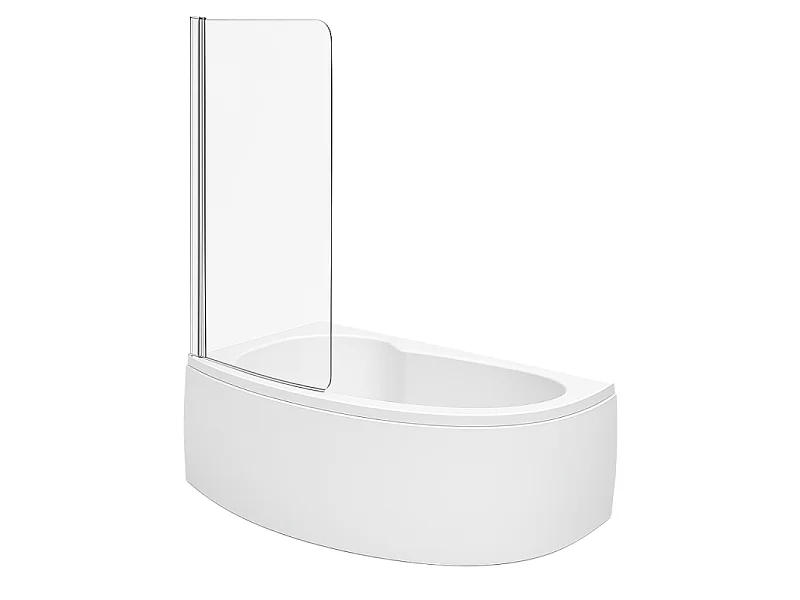 Pack baignoire d'angle 150 x 100 cm JACOB DELAFON Micromega Duo version gauche  + tablier de baignoire + pare bain
