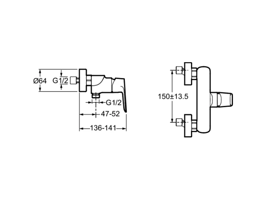 Mitigeur douche mural JACOB DELAFON July+ noir mat