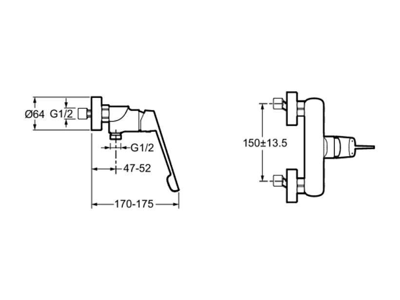 Mitigeur douche mural PMR JACOB DELAFON July+ chromé