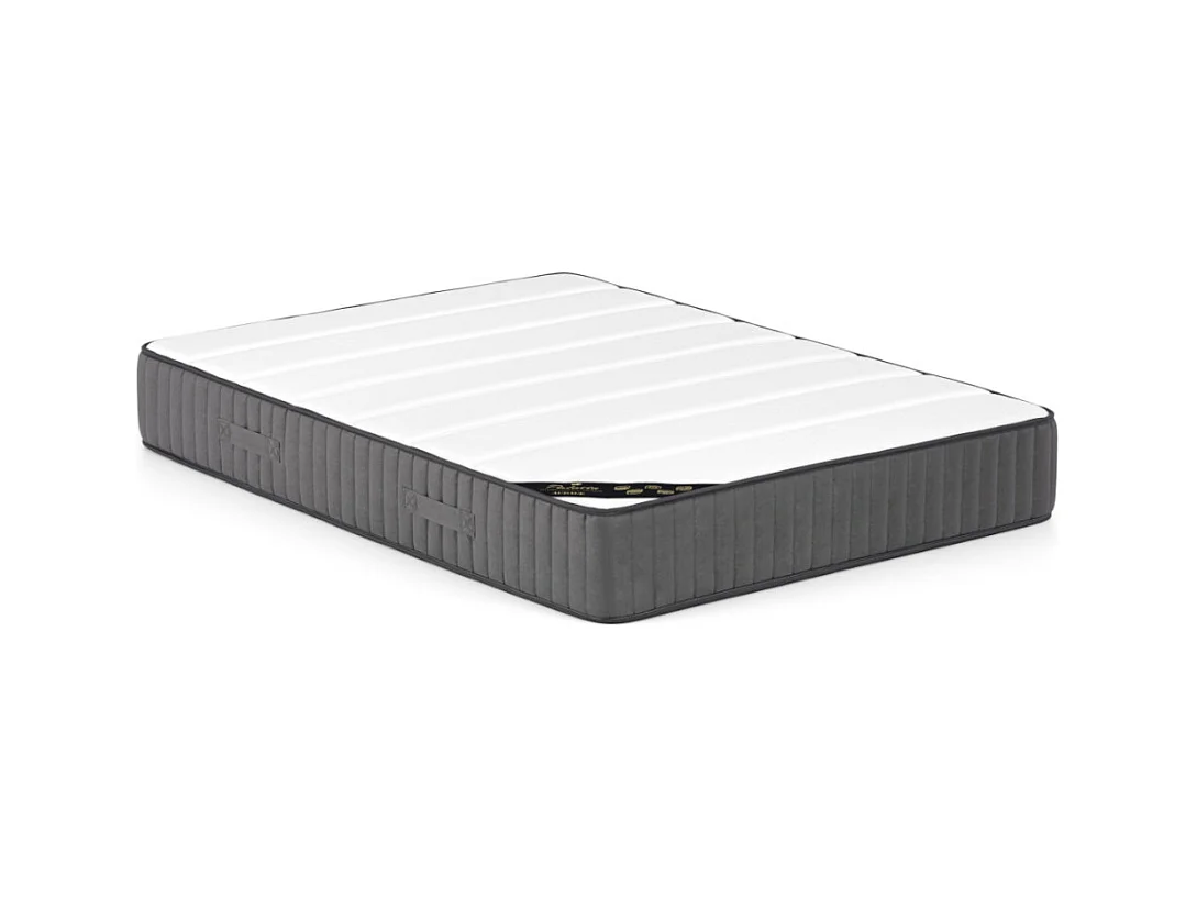 Lit coffre 140 x 190 cm - Tissu bouclette - Beige + Matelas - TIMANO de Pascal Morabito