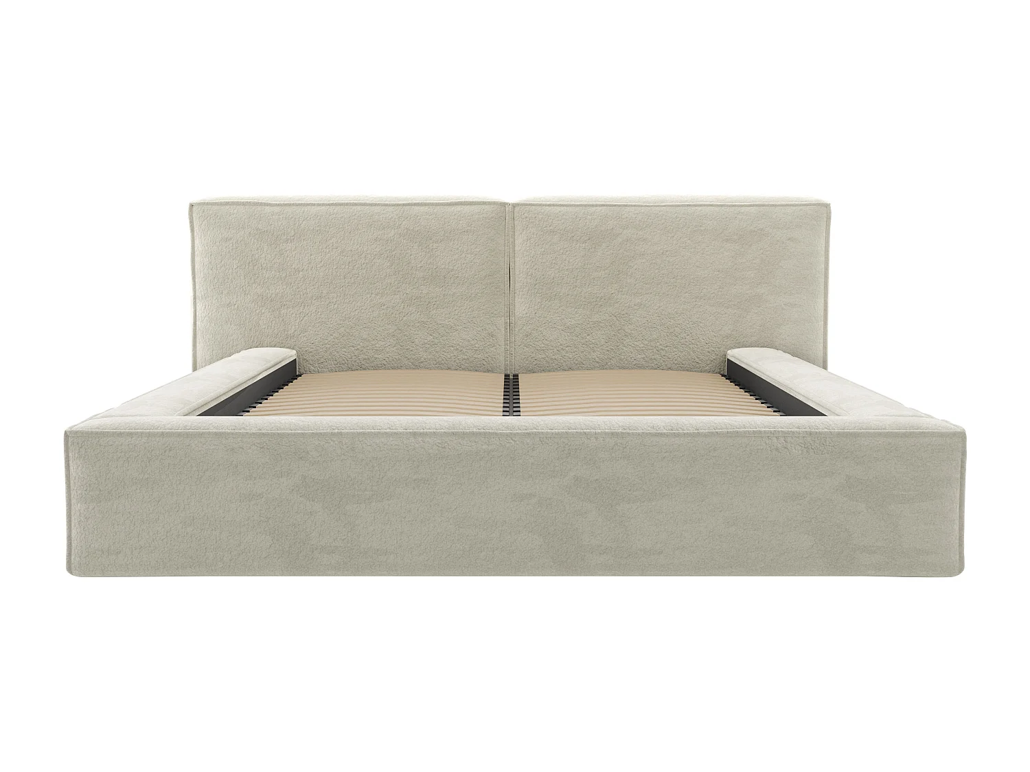 Canapé abatible de 160 x 200 cm - Tela rizada - Beige + Colchón - TIMANO de Pascal Morabito