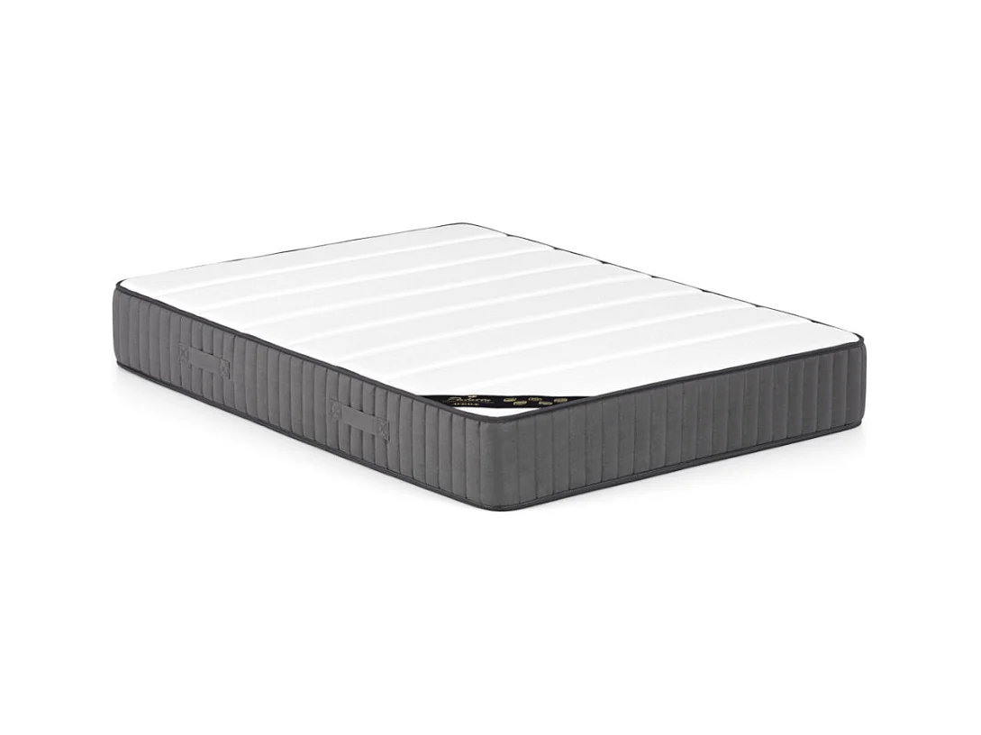 Lit coffre 200 x 200 cm - Tissu bouclette - Beige + Matelas - TIMANO de Pascal Morabito