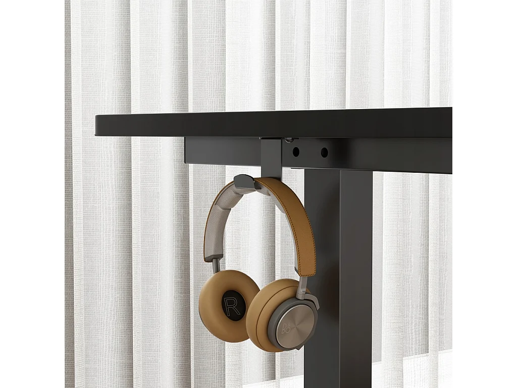 Bureau électrique réglable en hauteur, noir, 160 cm, hauteur réglable de 72 à 118 cm