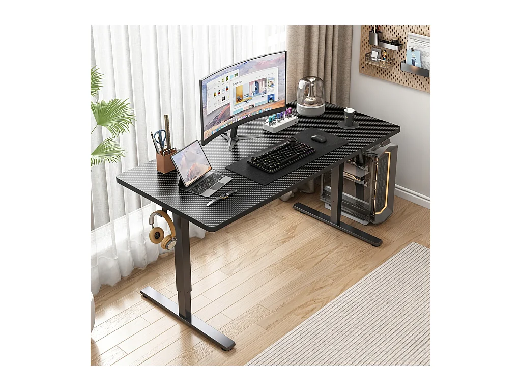 Elektrisch Verhoogbaar Bureau Zwart 140 cm