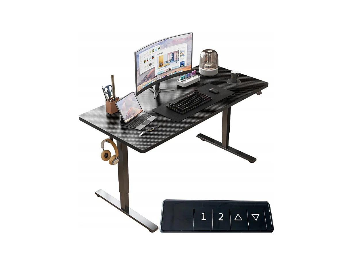 Elektrisch Verhoogbaar Bureau Zwart 140 cm