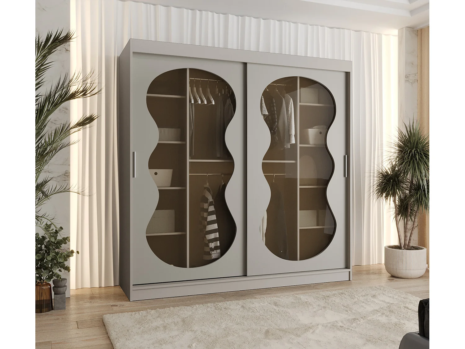 Armoire coulissante Bahrajn 3 200/200/62 2 portes (cachemire)