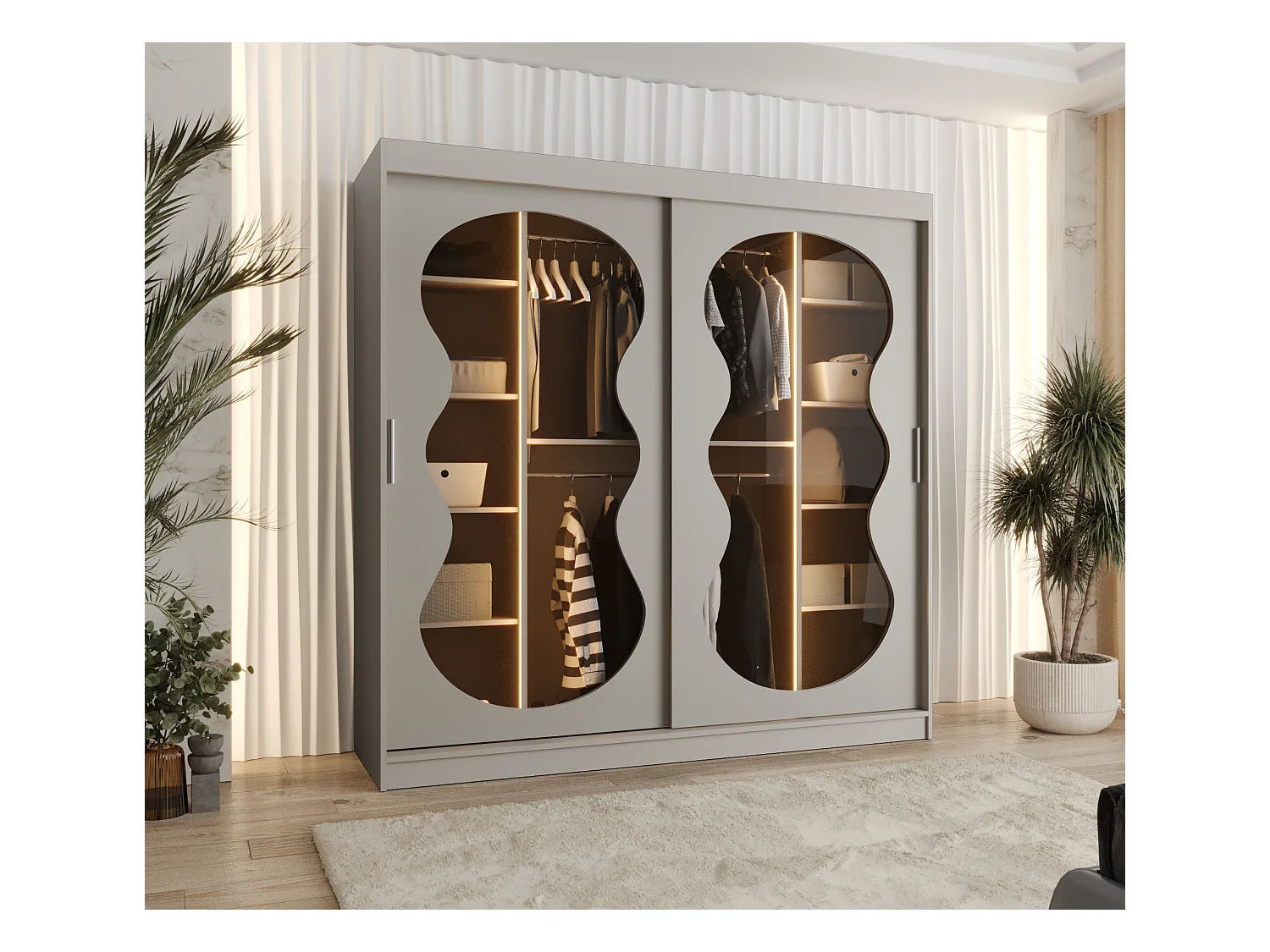 Armoire coulissante Bahrajn 3 200/200/62 2 portes (cachemire)