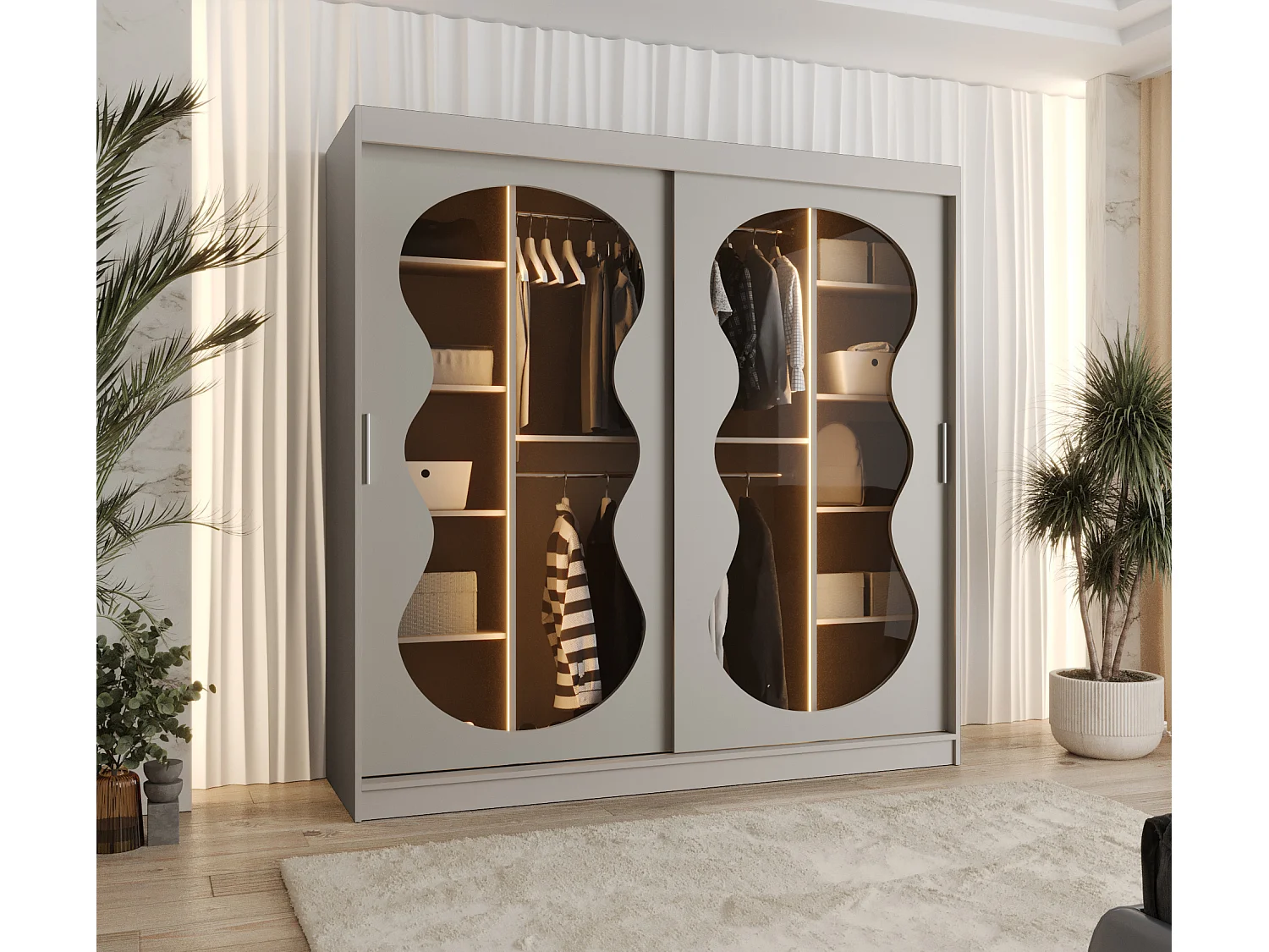 Bahrajn 3 200/200/62 2-deurs schuifdeurkast (kasjmier)