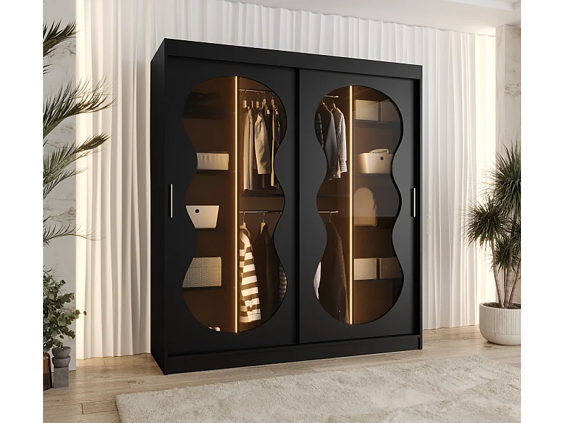Armoire coulissante Bahrajn 3 200/180/62 2 portes (noir)