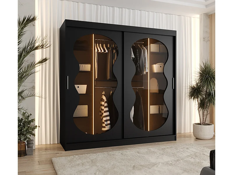 Armoire coulissante Bahrajn 3 200/200/62 2 portes (noir)