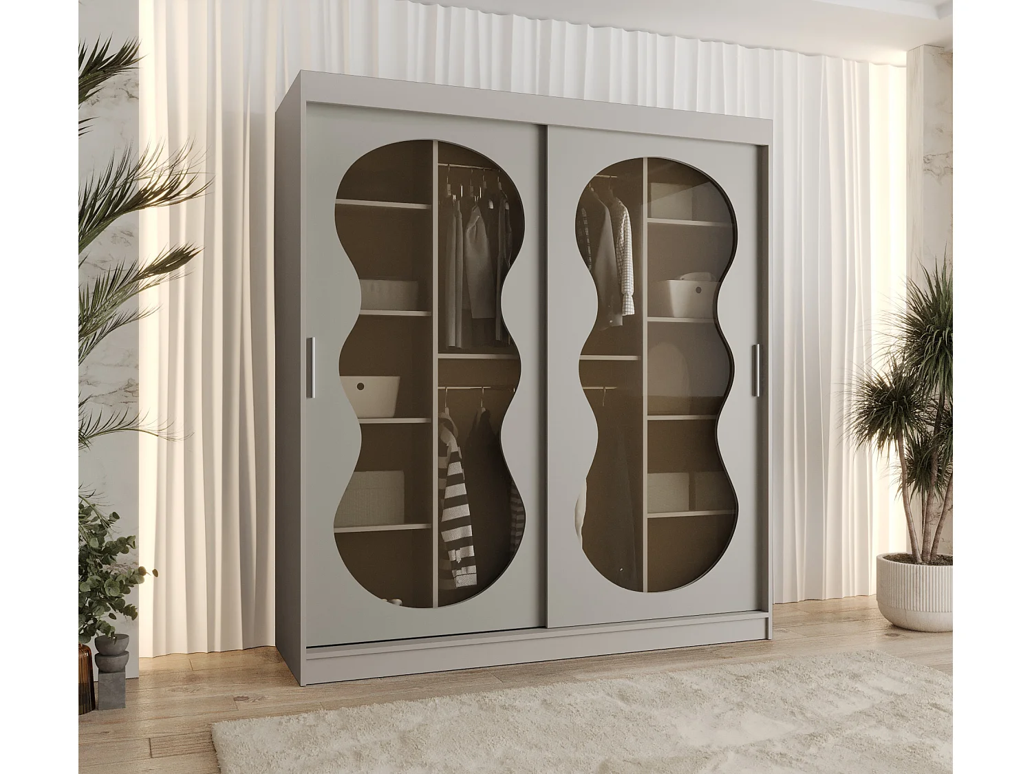 ARMADIO BAHRAJN 3 AD ANTE SCORREVOLI 200/180/62 2 porte (cachemire)