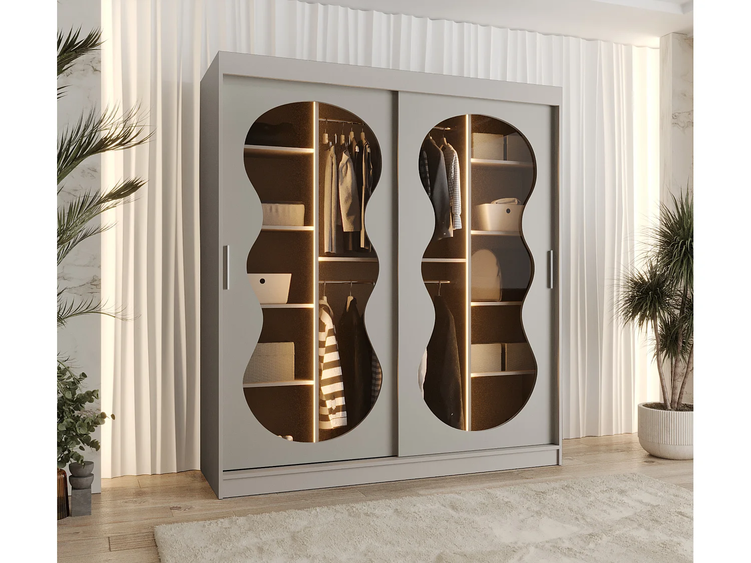 Armoire coulissante Bahrajn 3 200/180/62 2 portes (cachemire)