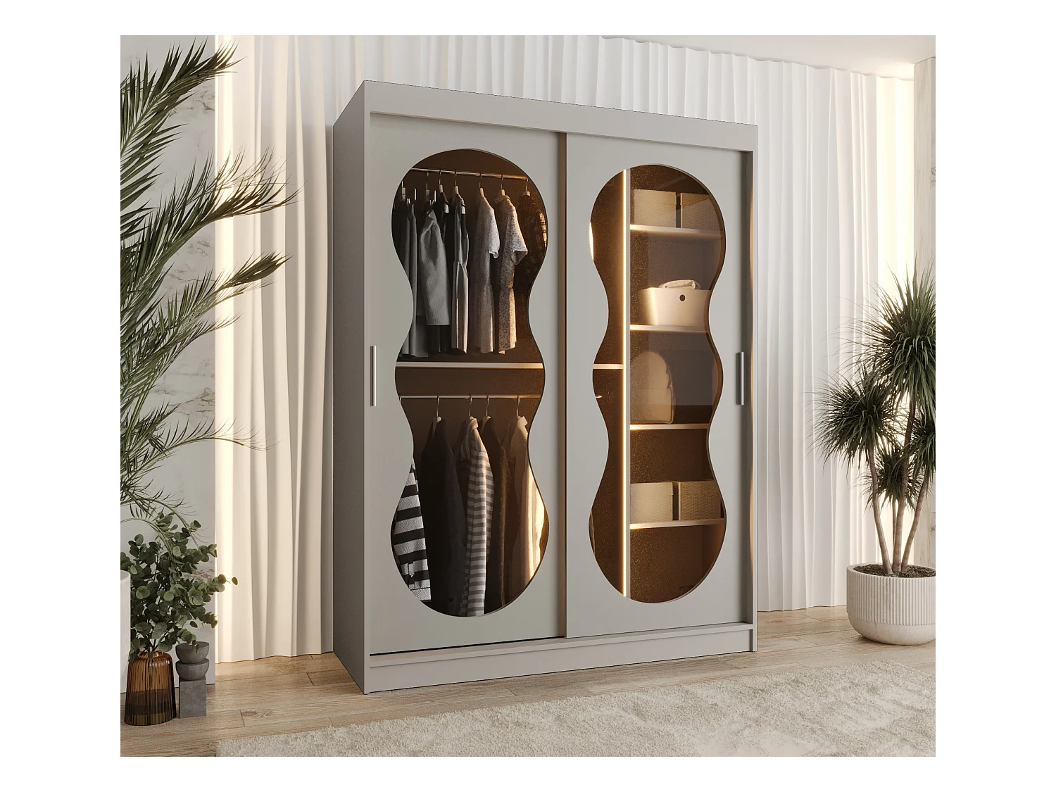 Armoire coulissante Bahrajn 3 200/150/62 2 portes (cachemire)