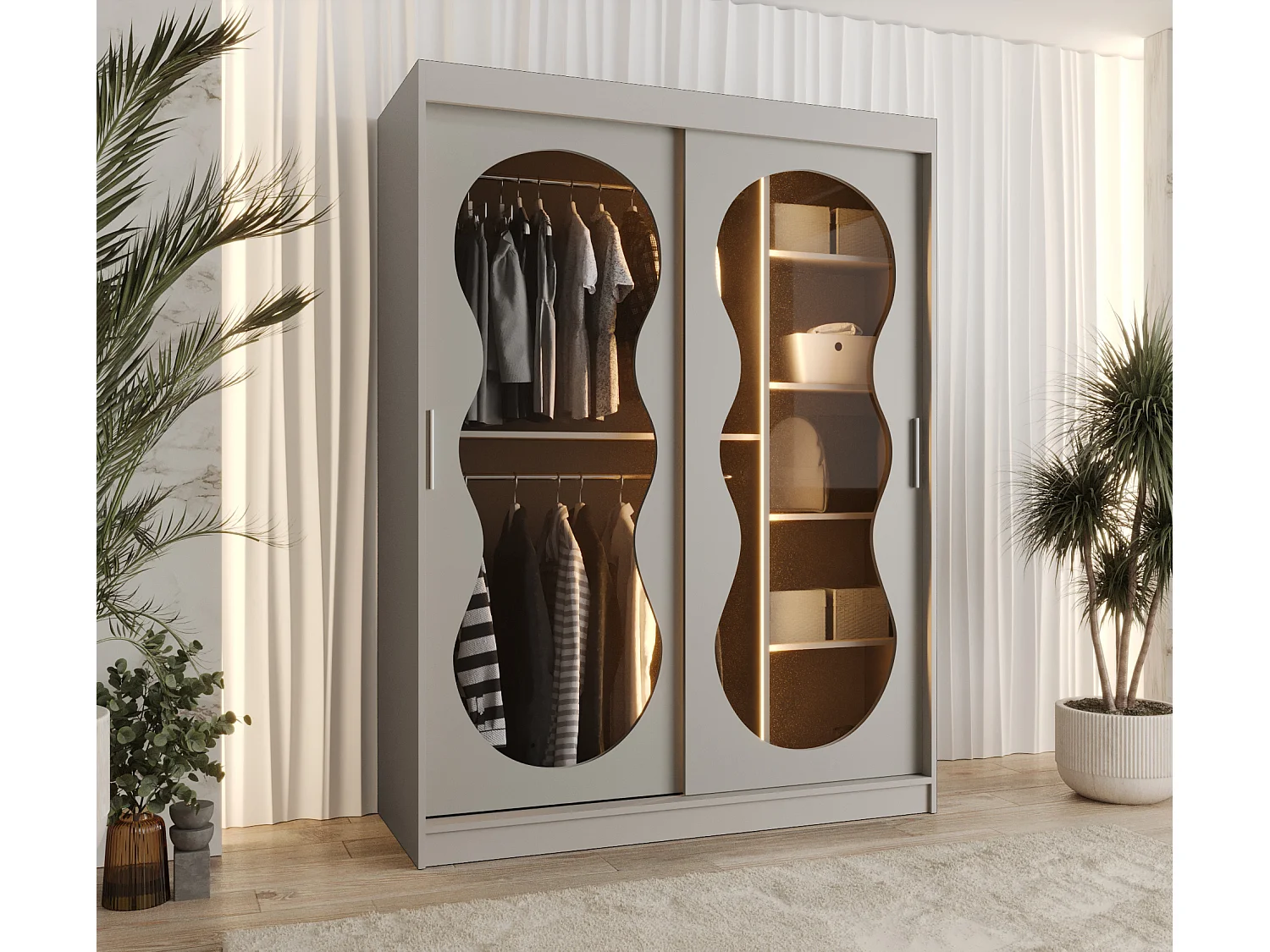 Armoire coulissante Bahrajn 3 200/150/62 2 portes (cachemire)