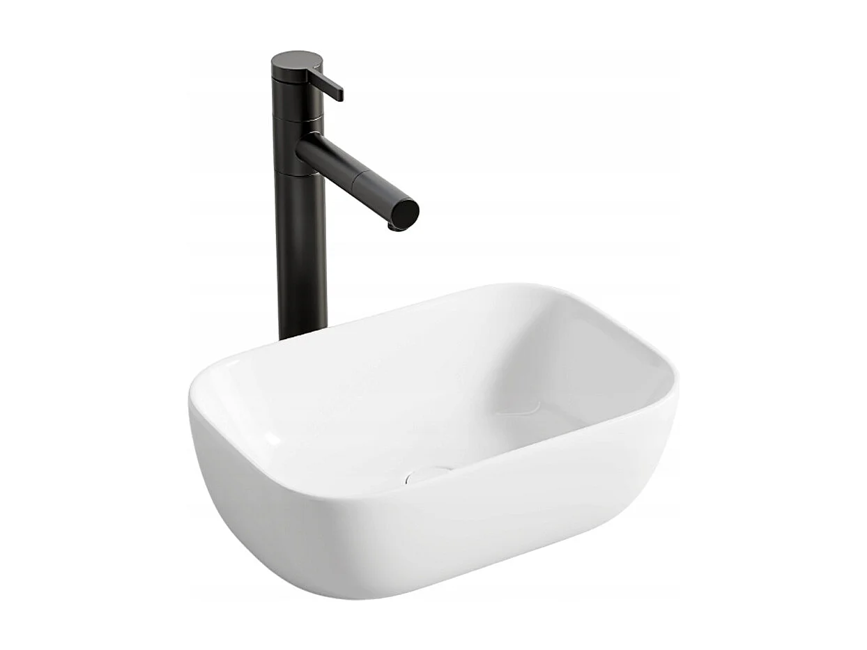 Lavabo, ceramica, bianco, piazza, lucido 37 x 25,5 cm