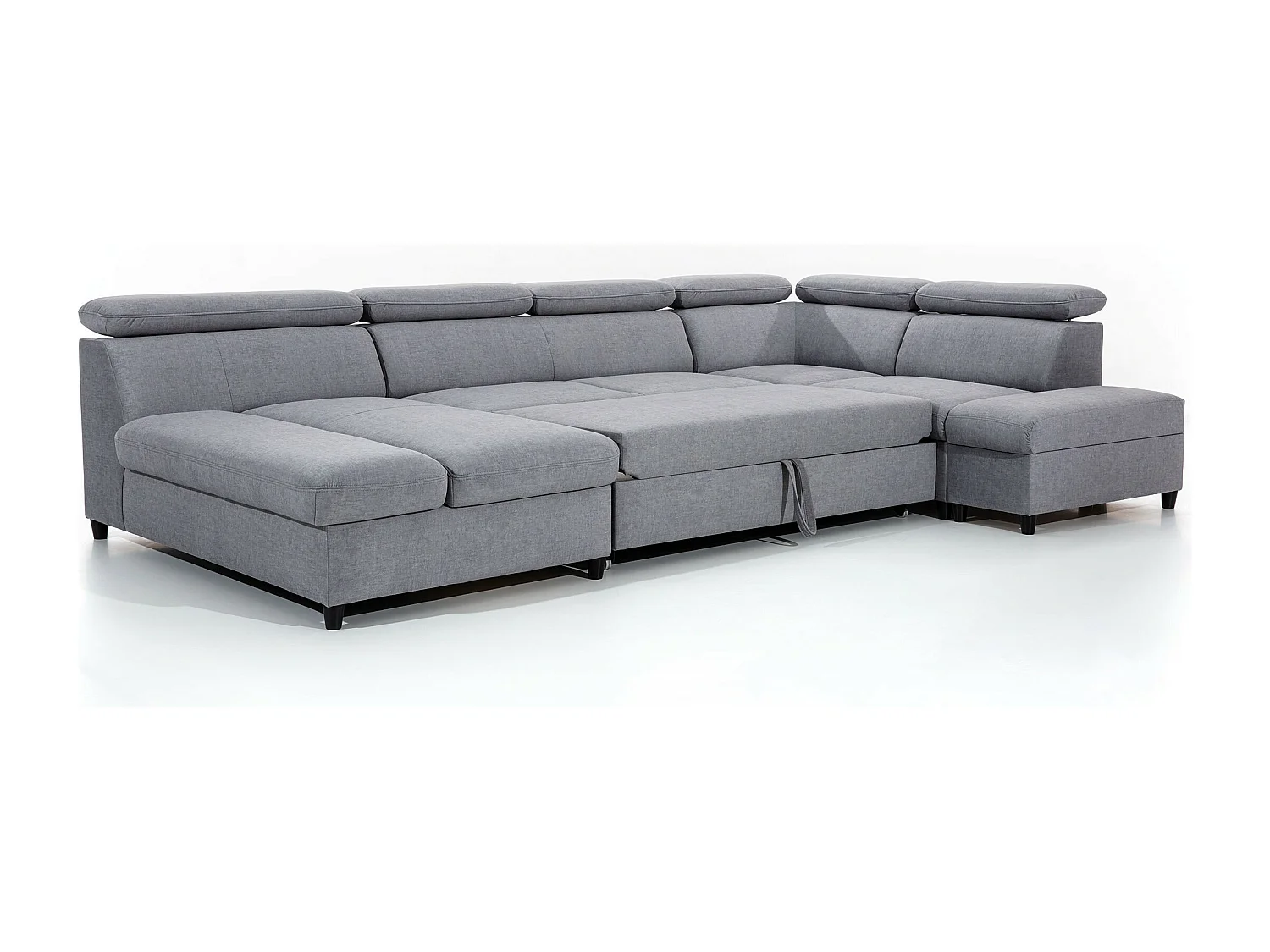 AX LIVING U Sofa mit Schlaffunktion Olettio 342 cm Grau R