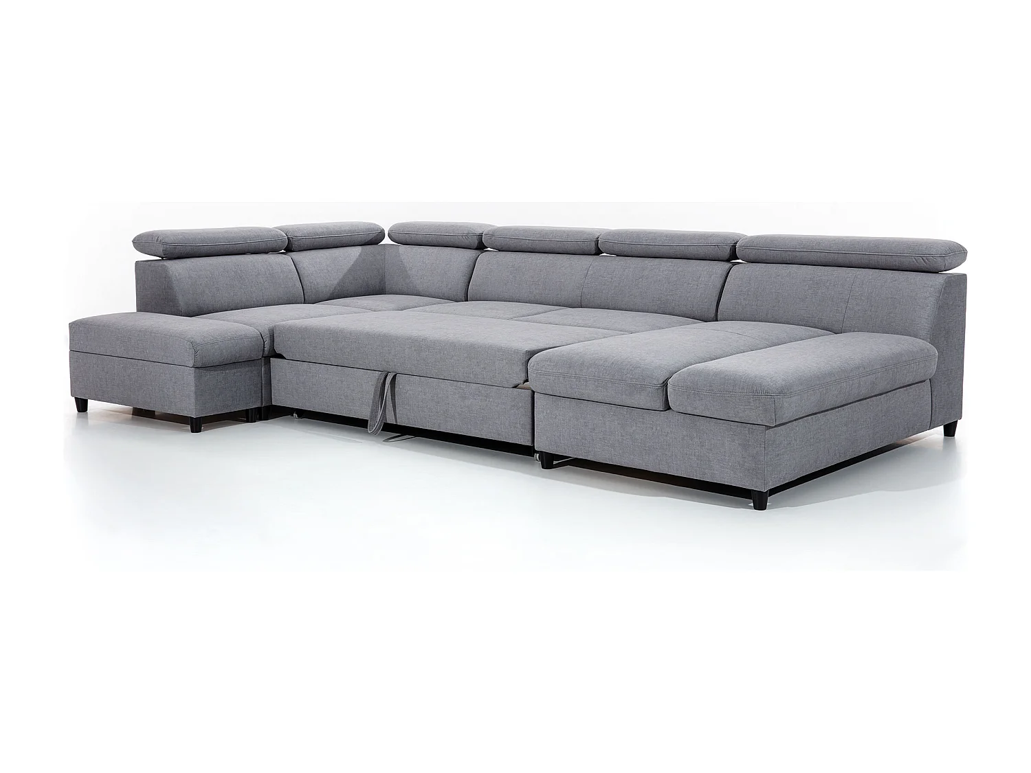 AX LIVING U Sofa mit Schlaffunktion Olettio 342 cm Grau L
