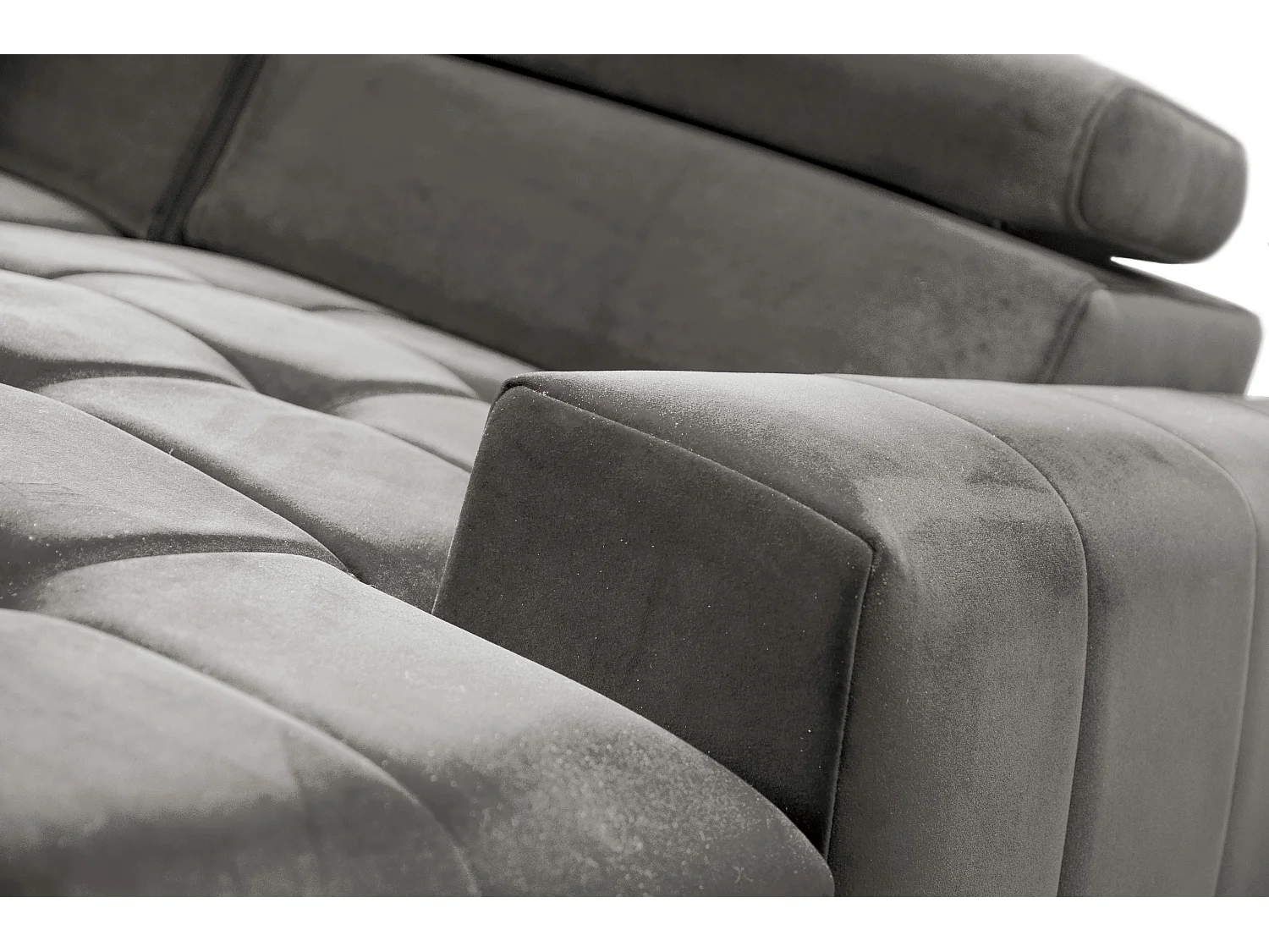 AX LIVING Grau Eckcouch mit Schlaffunktion Arkucio Mini 260cm R