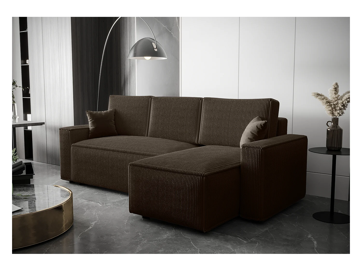 BEDANTE Canapé d'angle avec fonction de couchage AMBRO L Poso 06 Droite