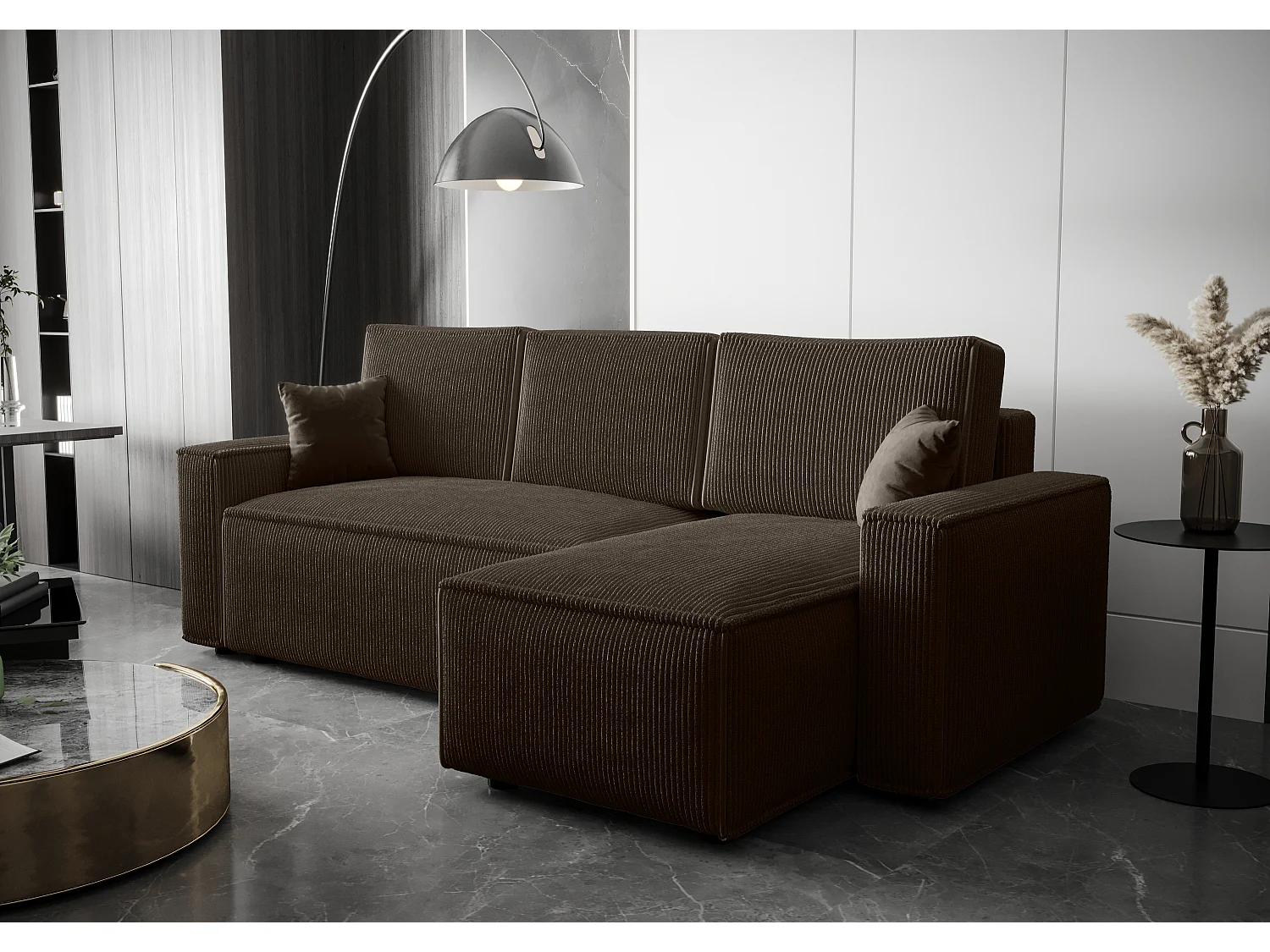 BEDANTE Canapé d'angle avec fonction de couchage AMBRO L Poso 06 Droite