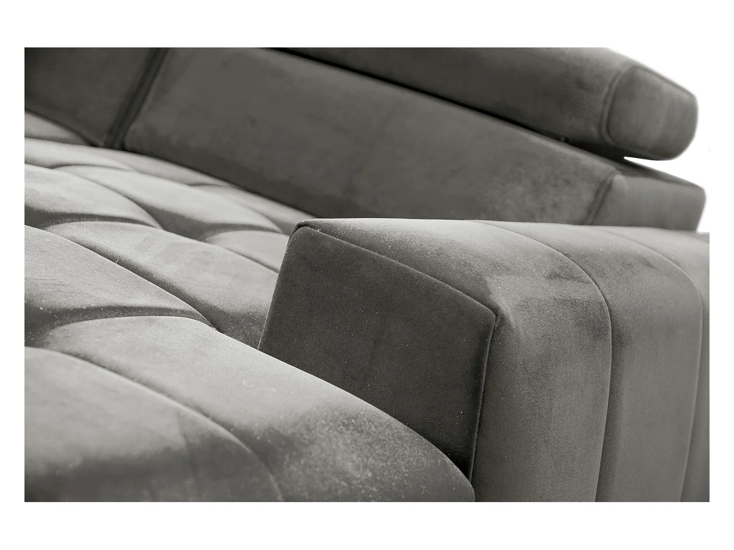 AX LIVING Grau Eckcouch mit Schlaffunktion Arkucio U 345cm modernes R