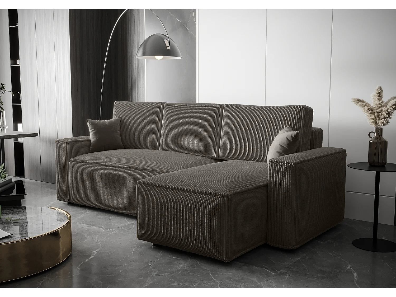 BEDANTE Canapé d'angle avec fonction de couchage AMBRO L Poso 22 Droite