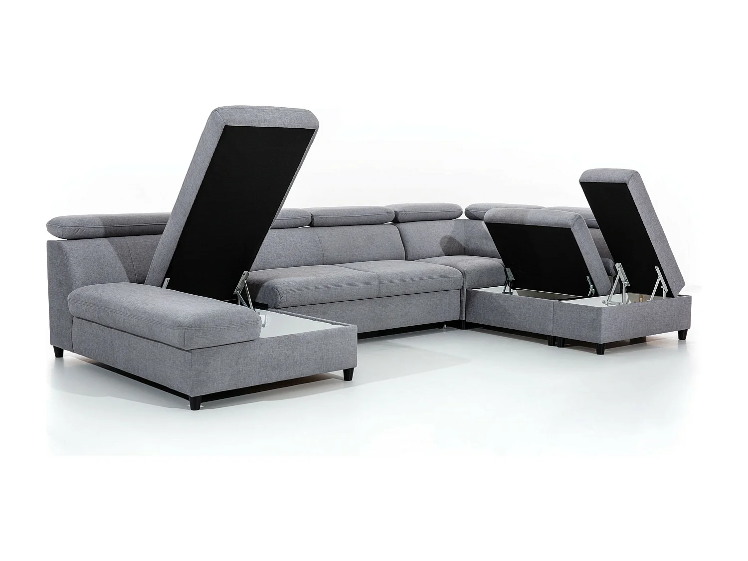 AX LIVING Braun U Sofa mit Schlaffunktion Olettio 342 cm R