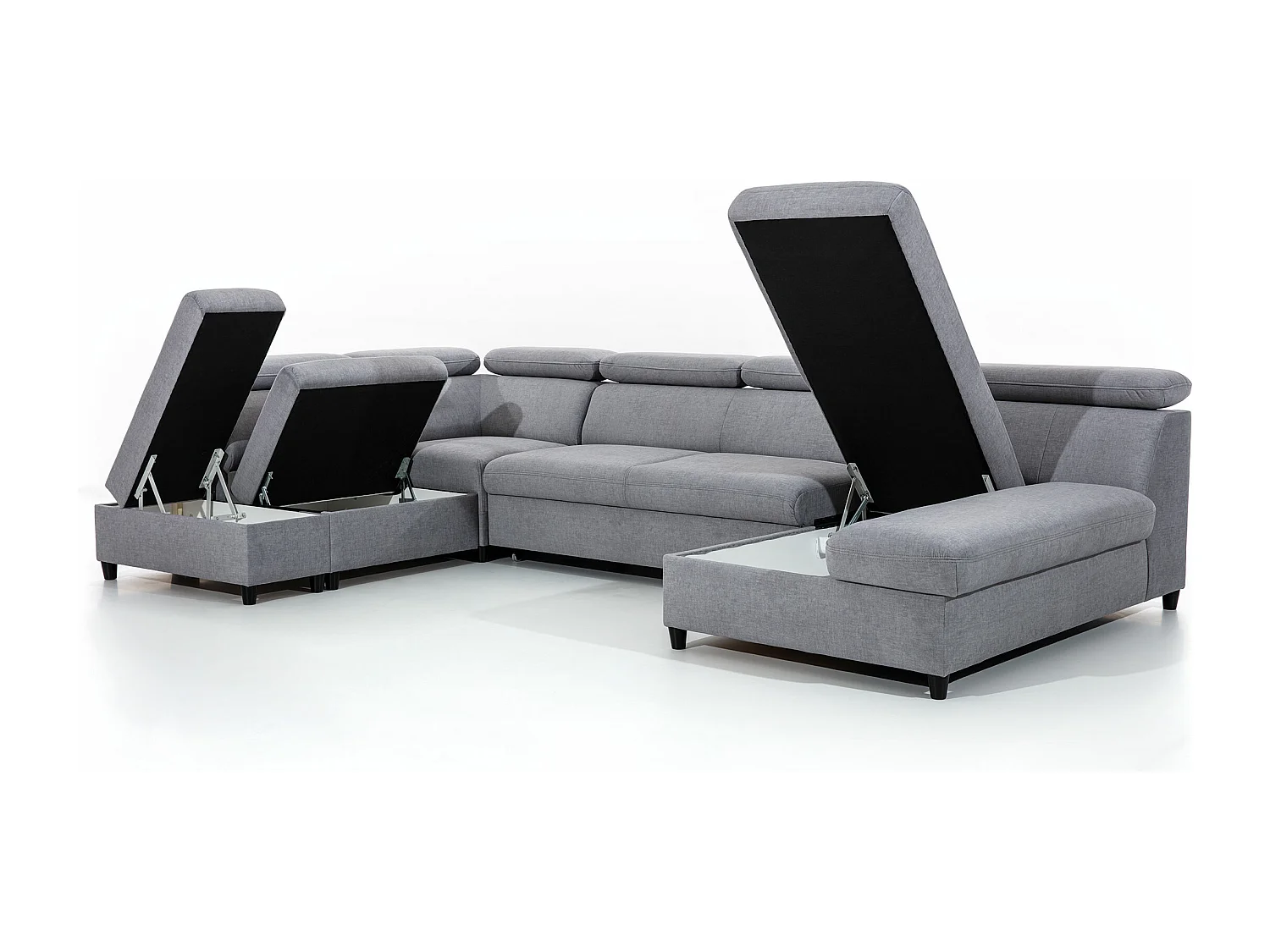 AX LIVING Braun U Sofa mit Schlaffunktion Olettio 342 cm L