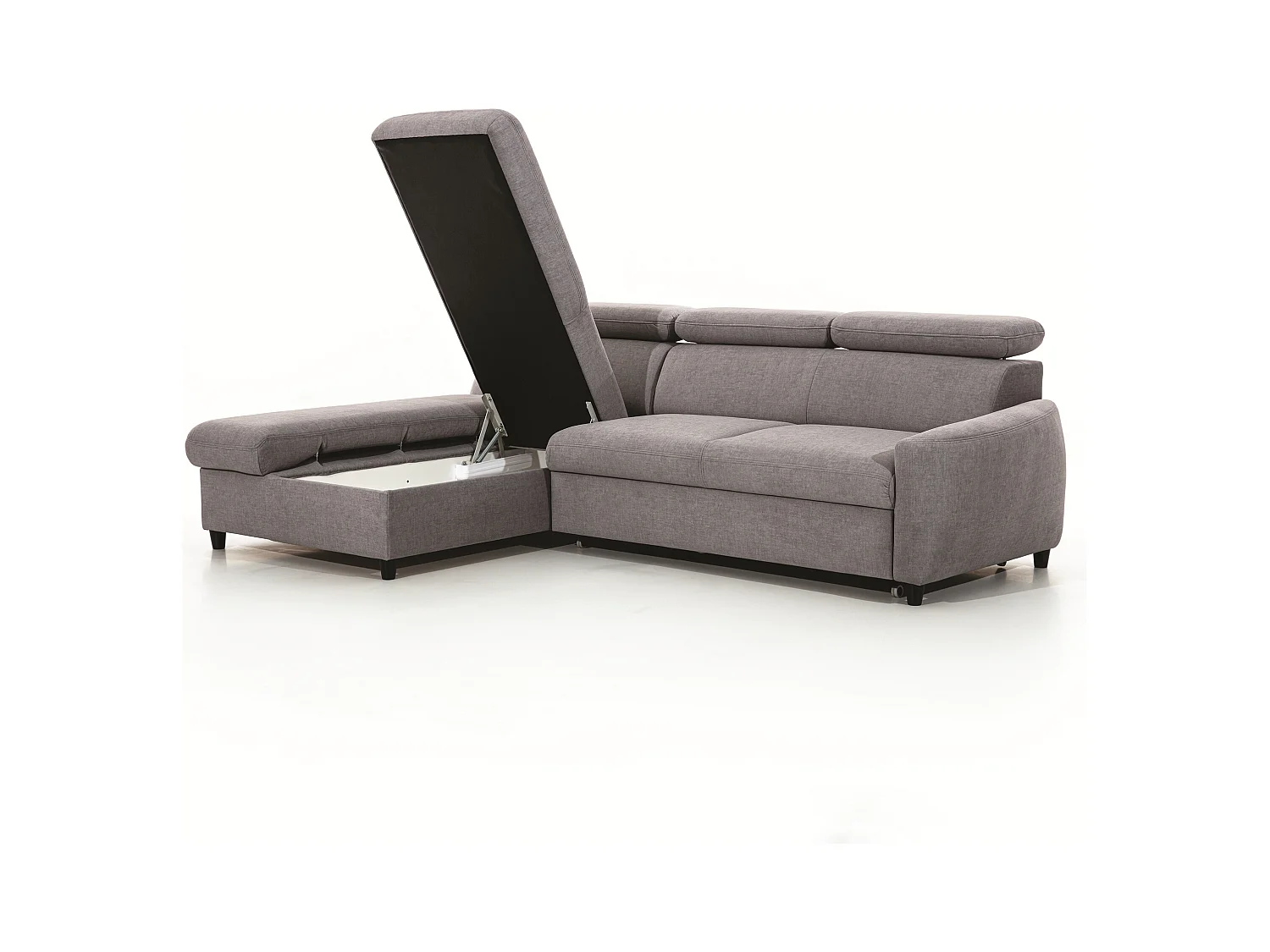 AX LIVING Klein Sofa mit Schlaffunktion Olettio Mini 260 cm Grau L