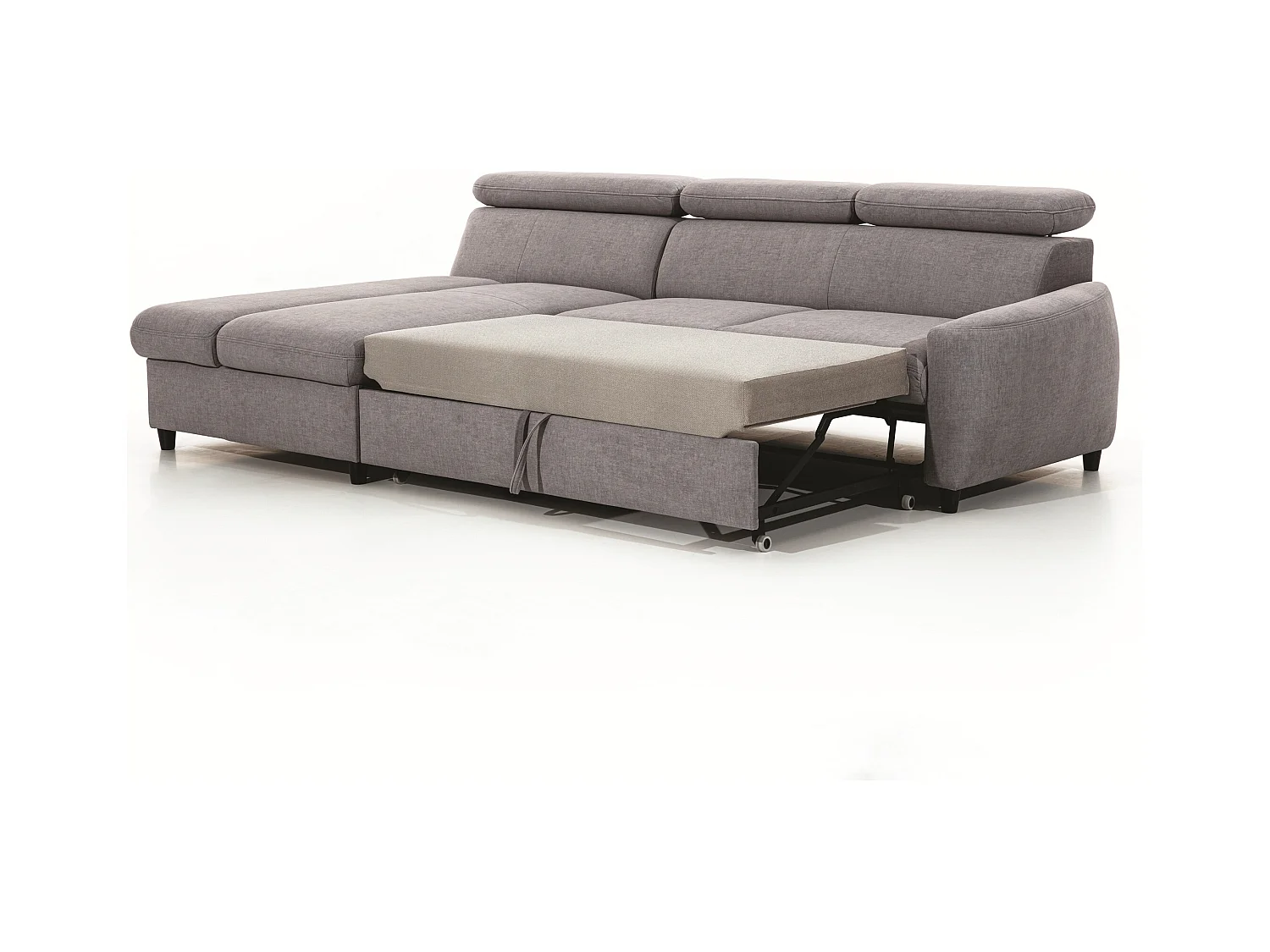 AX LIVING Klein Sofa mit Schlaffunktion Olettio Mini 260 cm Grau L