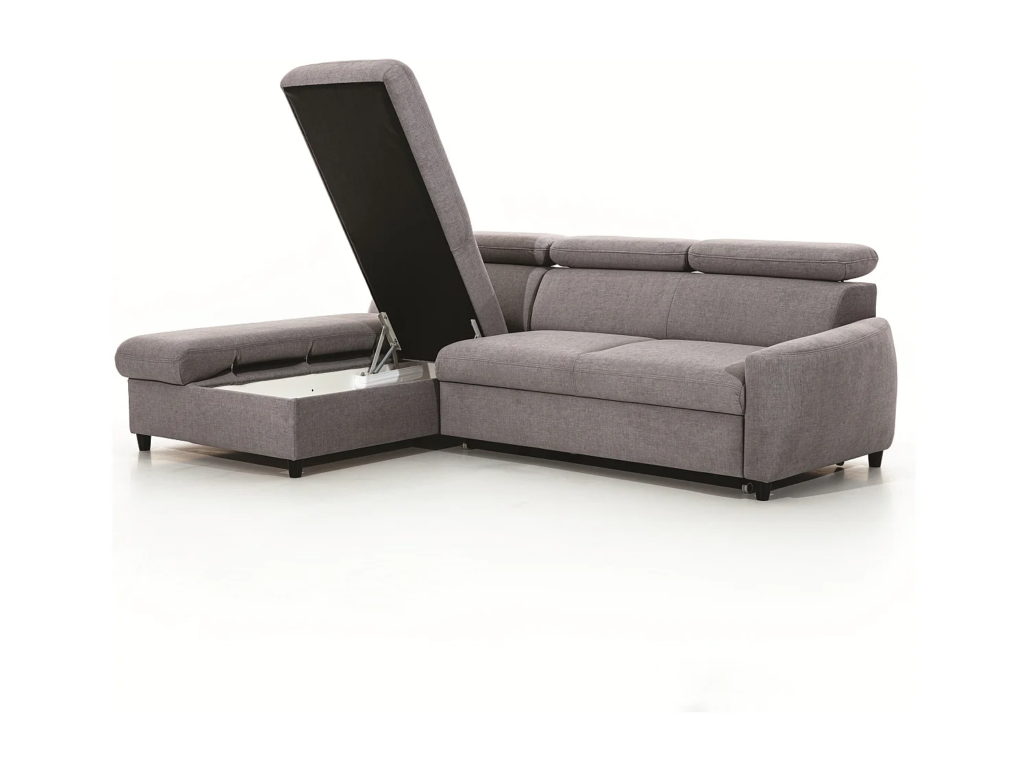 AX LIVING Klein Sofa mit Schlaffunktion Olettio Mini 260 cm Grau L