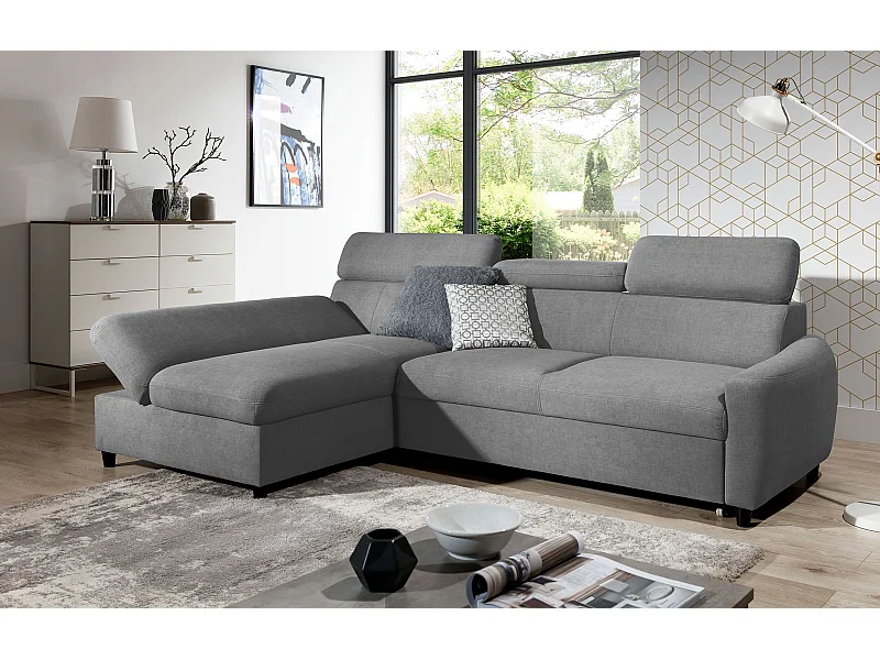 AX LIVING petit canapé avec fonction de couchage Olettio Mini 260 cm gris G