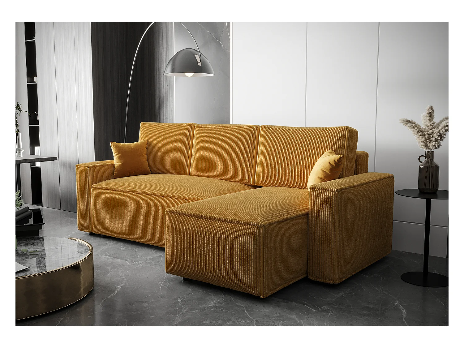 BEDANTE Canapé d'angle avec fonction de couchage AMBRO L Poso 01 Droite